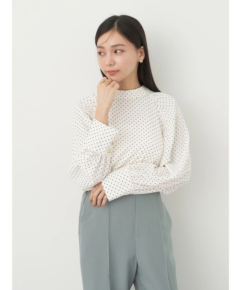 earth music&ecology ラグランギャザースリーブブラウス 