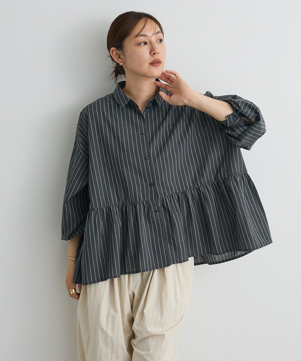 CRAFT STANDARD BOUTIQUE ペプラム長袖ブラウス 