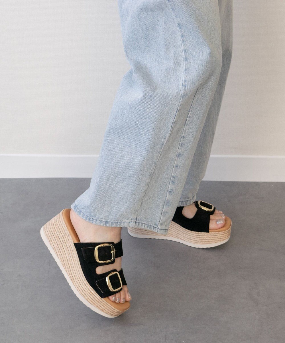INTER-CHAUSSURES 【Oh my Sandals】ダブルバックル厚底ウエッジサンダル 