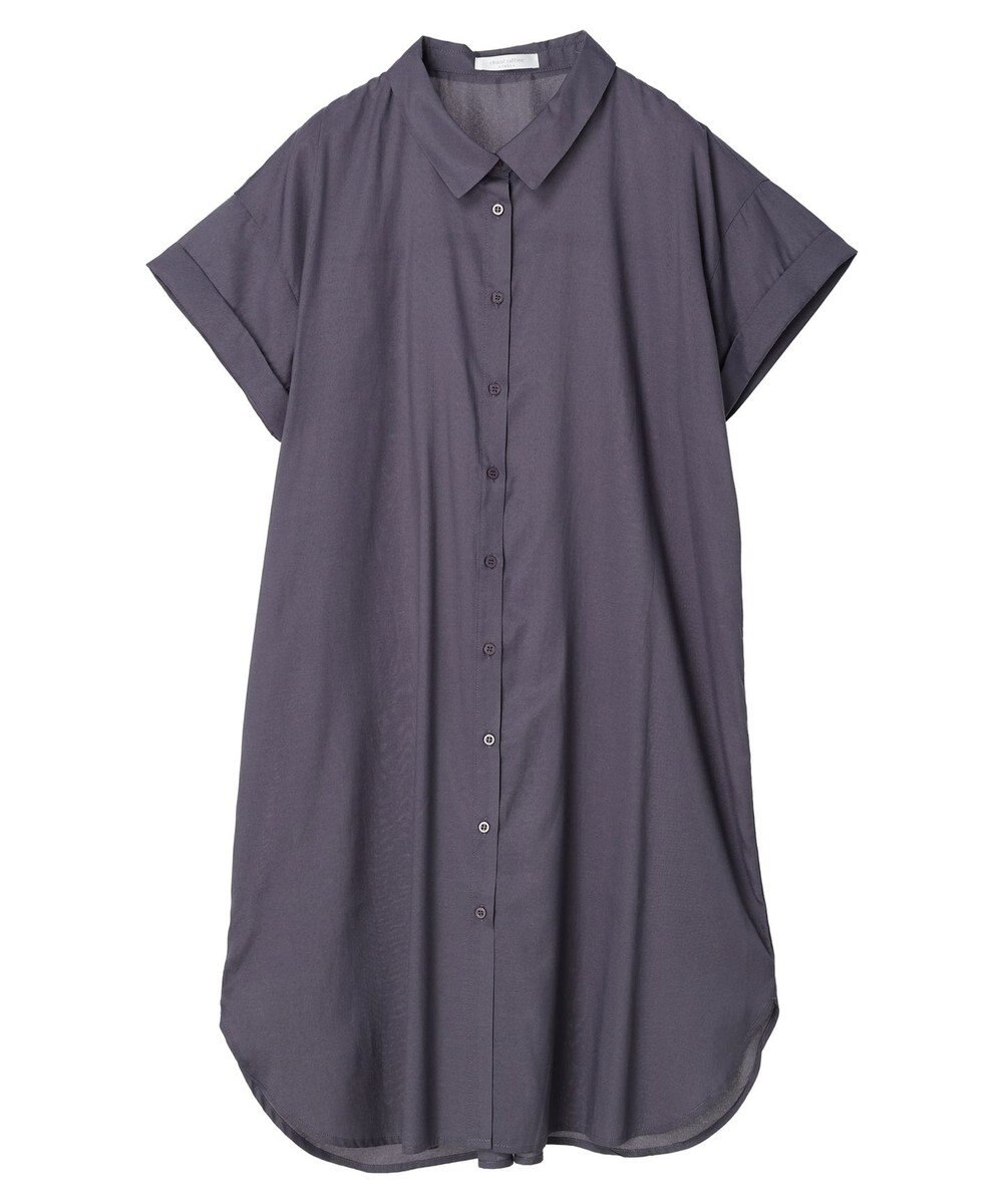 Green Parks ミディ丈半袖シャツワンピース 