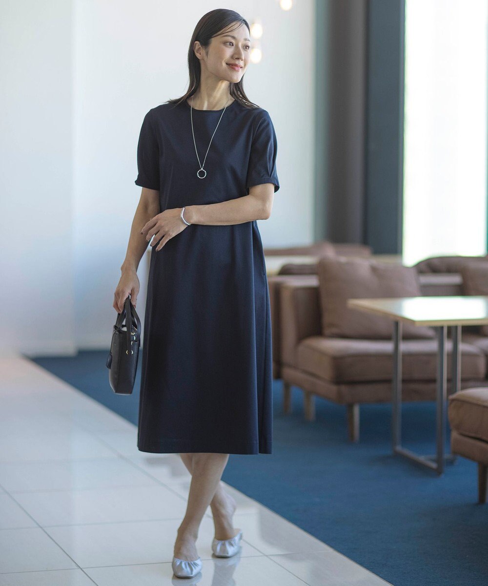 J.PRESS LADIES L 【洗える・吸水速乾】セオアルファピケストライプ ワンピース 