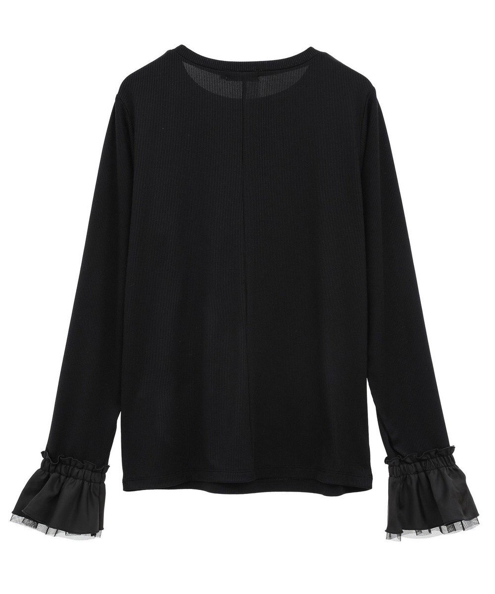 earth music&ecology フリルスリーブリブプルオーバー 