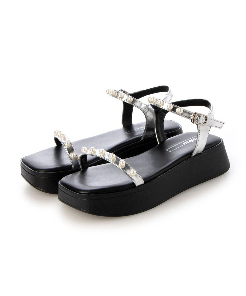 MODE ET JACOMO <noyau>パールデザイン厚底スポーツサンダル 