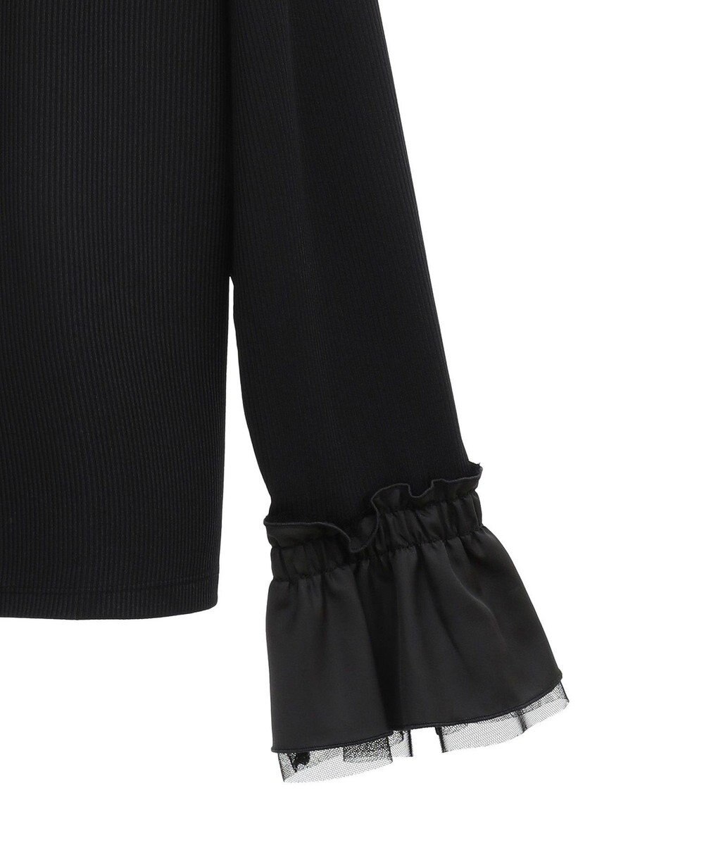 earth music&ecology フリルスリーブリブプルオーバー 