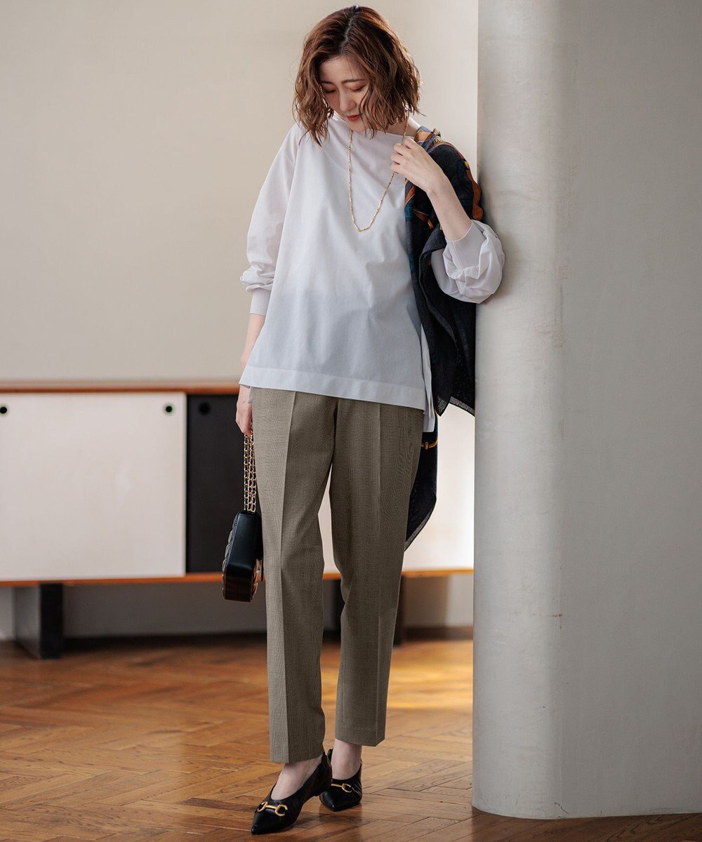 23区 S 【洗える】クリアトリコットジャージー ボートネック カットソー 