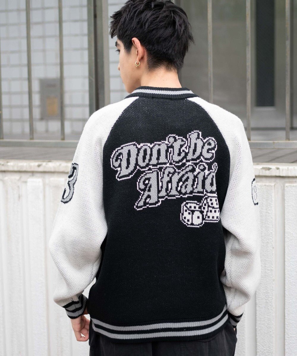 WEGO 【ユニセックス着用ITEM/MLサイズ展開】ジャガードニットスタジャン 