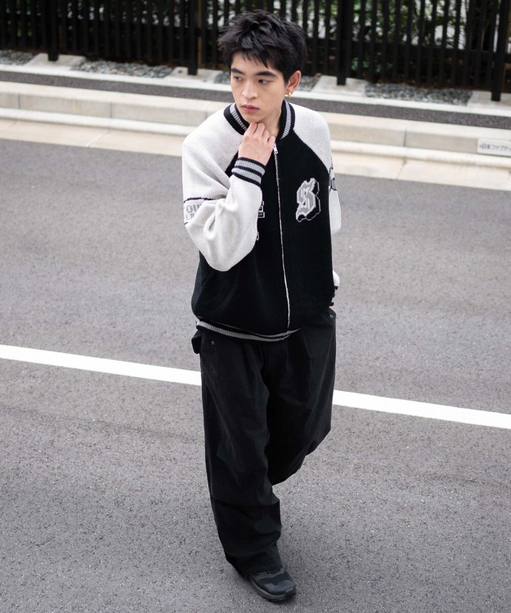 WEGO 【ユニセックス着用ITEM/MLサイズ展開】ジャガードニットスタジャン 