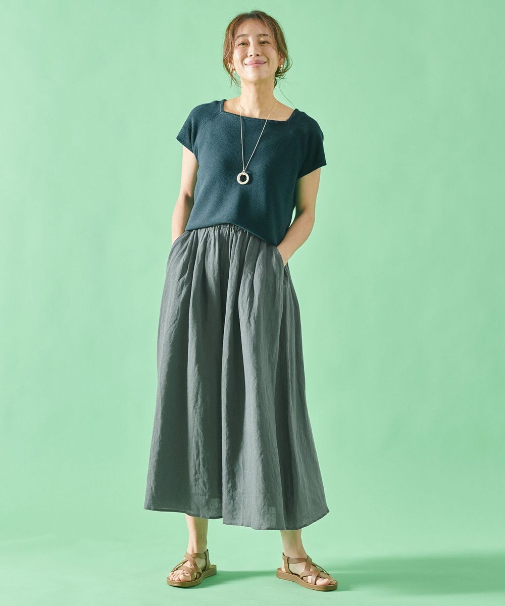 ANY 【洗濯機可能/アンチピリング/UVケア】アクリルガータースクエアニット 