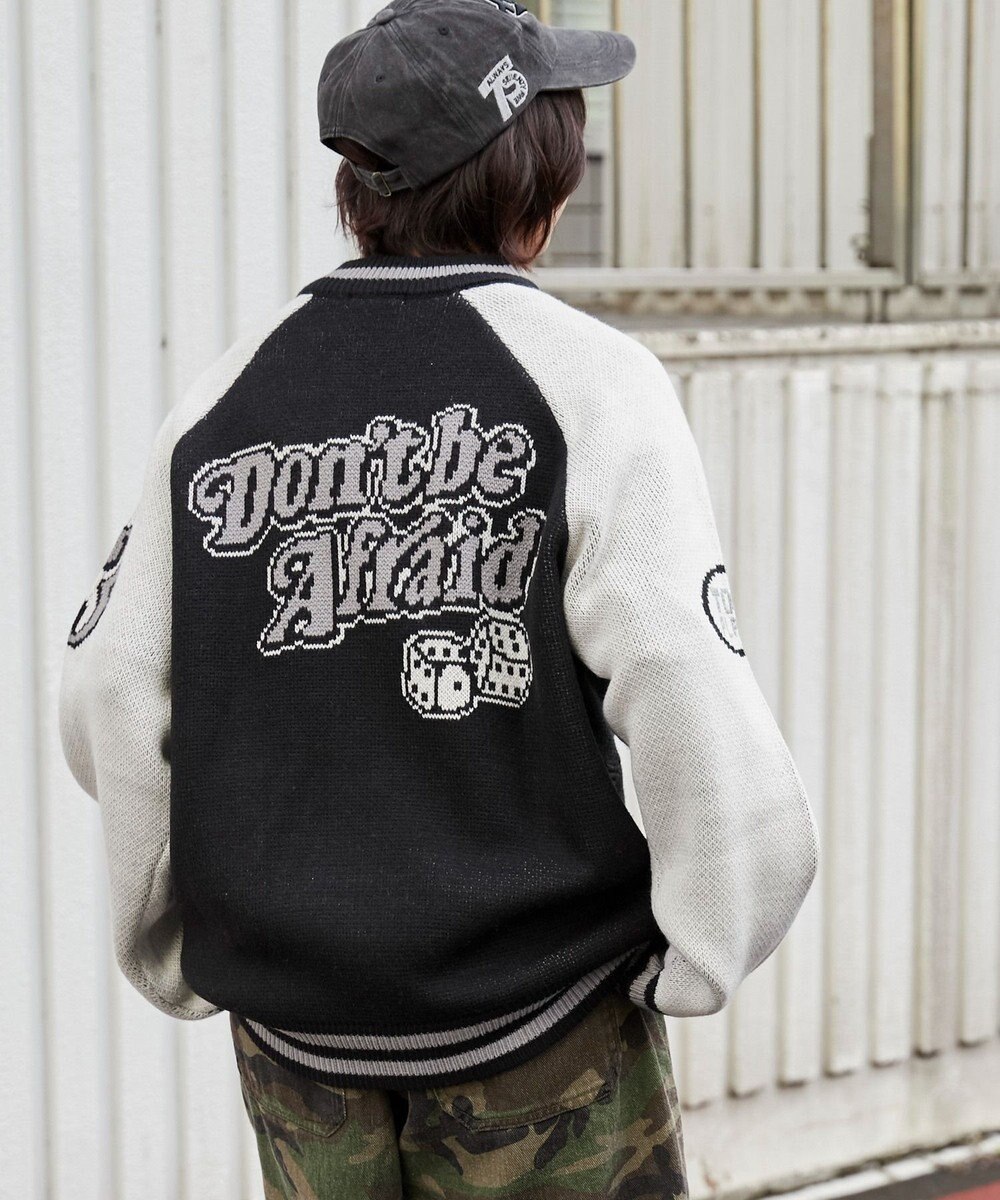 WEGO 【ユニセックス着用ITEM/MLサイズ展開】ジャガードニットスタジャン 