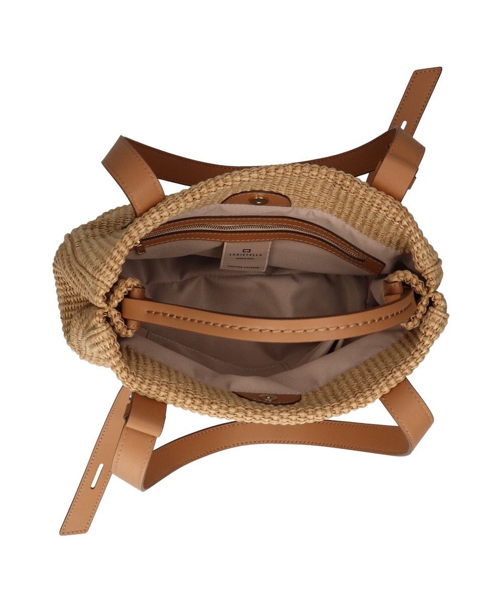 INTER-CHAUSSURES 【LORISTELLA】ラフィアデイリー トートバッグレザーハンドル 