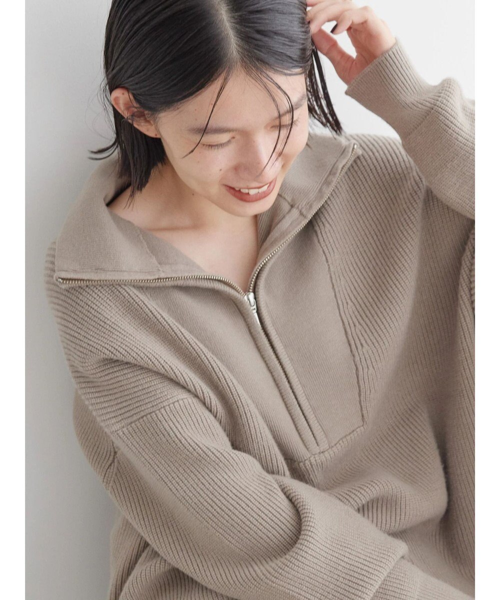 AMERICAN HOLIC バイパチハーフＺＩＰ片畦ニットプルオーバー　 