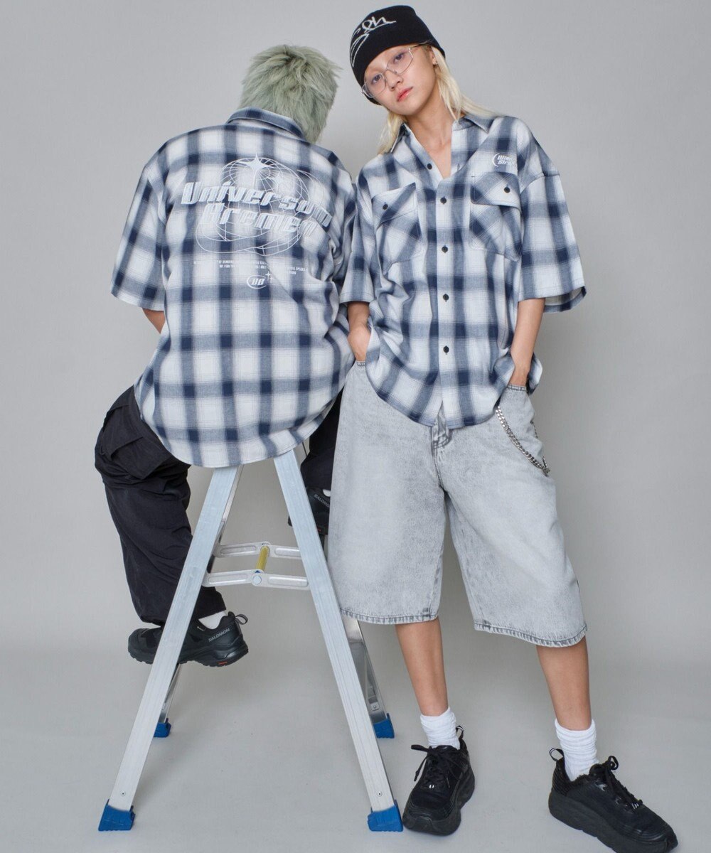 WEGO 【ユニセックス着用ITEM】グラフィックオンブレチェックシャツ（SS） 