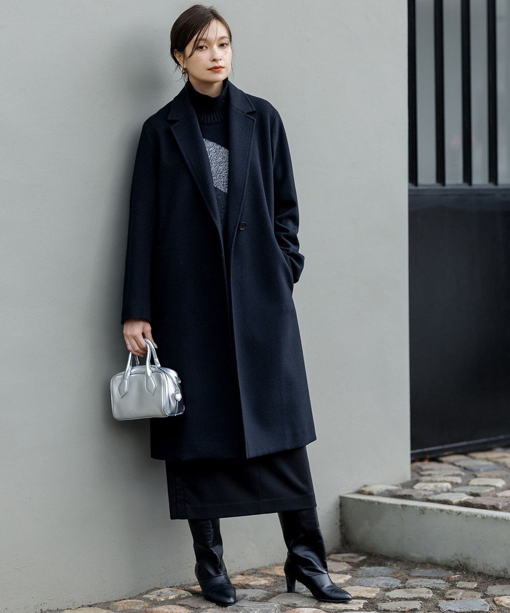 ICB L ウールカシミヤメルトン チェスターコート 