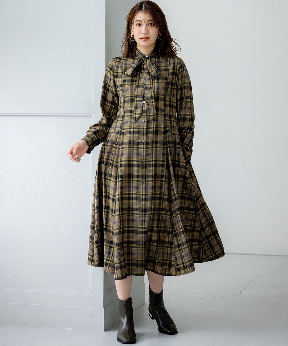 組曲 L シアーツイルチェック ワンピース 