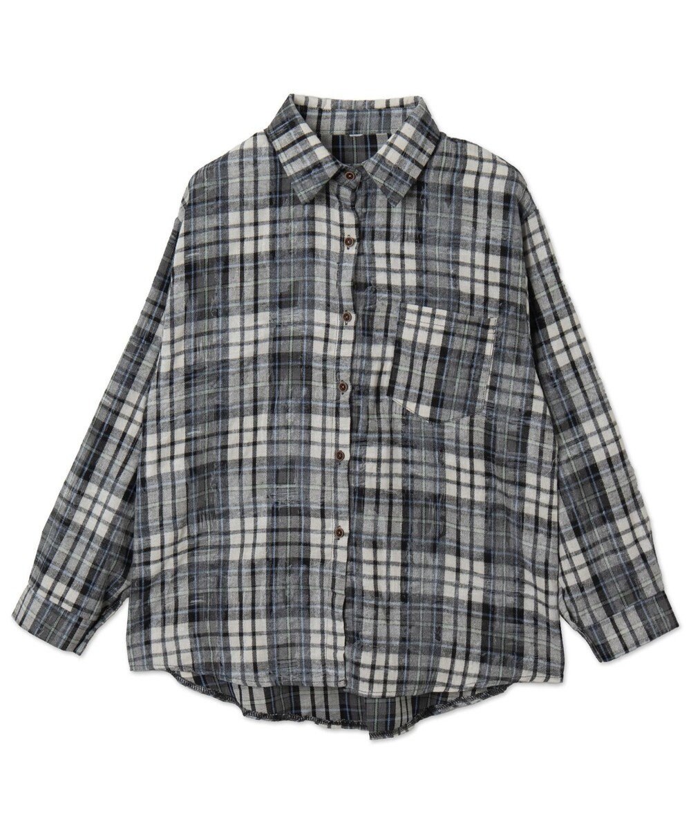 WEGO オーバーサイズチェックネルシャツ 