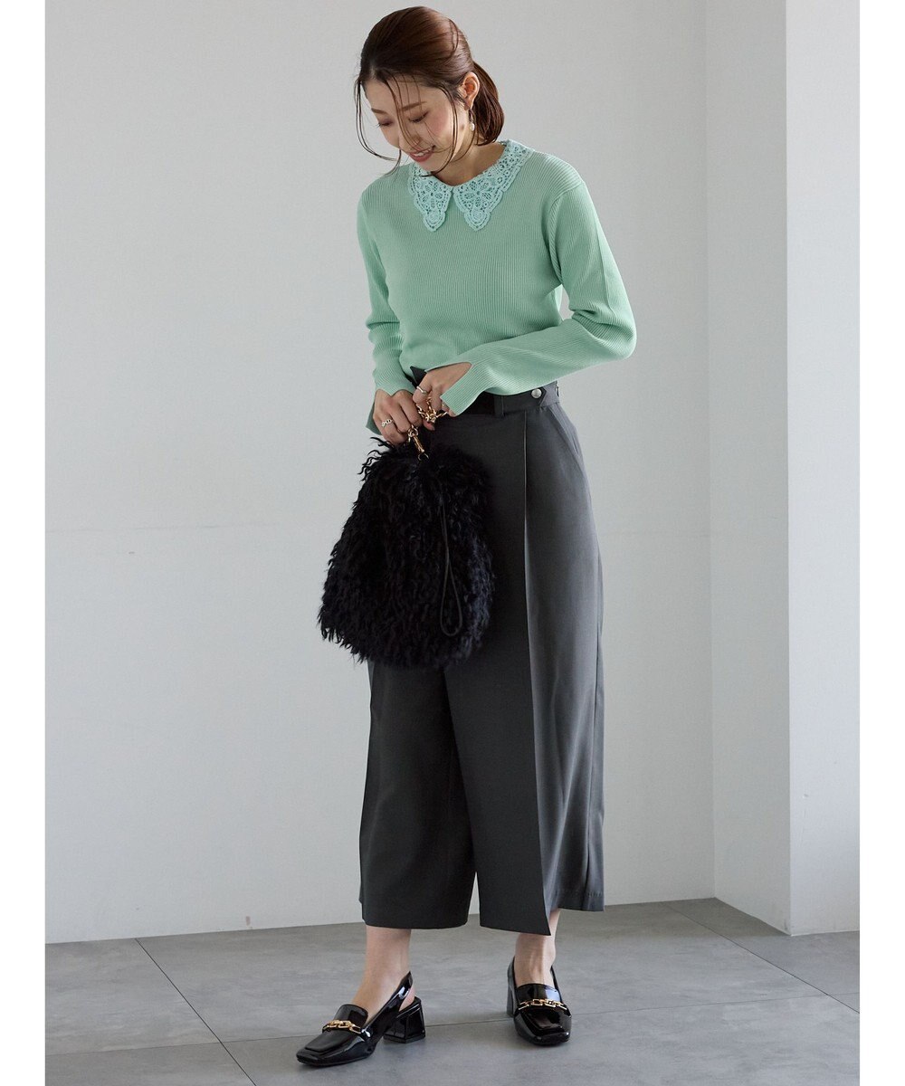 Te chichi ケミカルレースカラーリブニット 