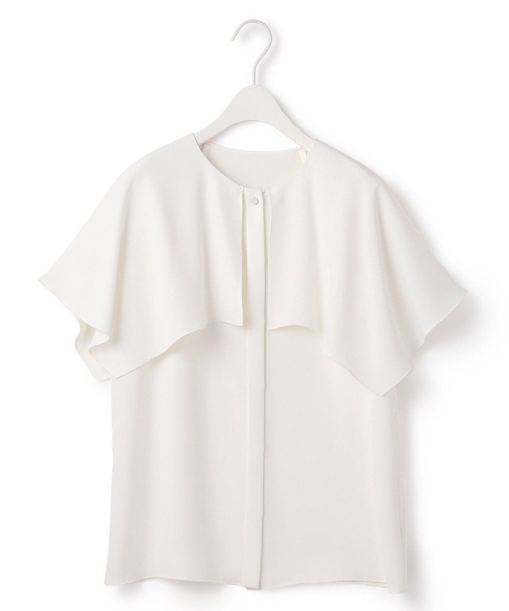 ICB L 【UVカット・接触冷感・防シワ・洗える】エステルダブルクロス ハンカチーフスリーブブラウス 