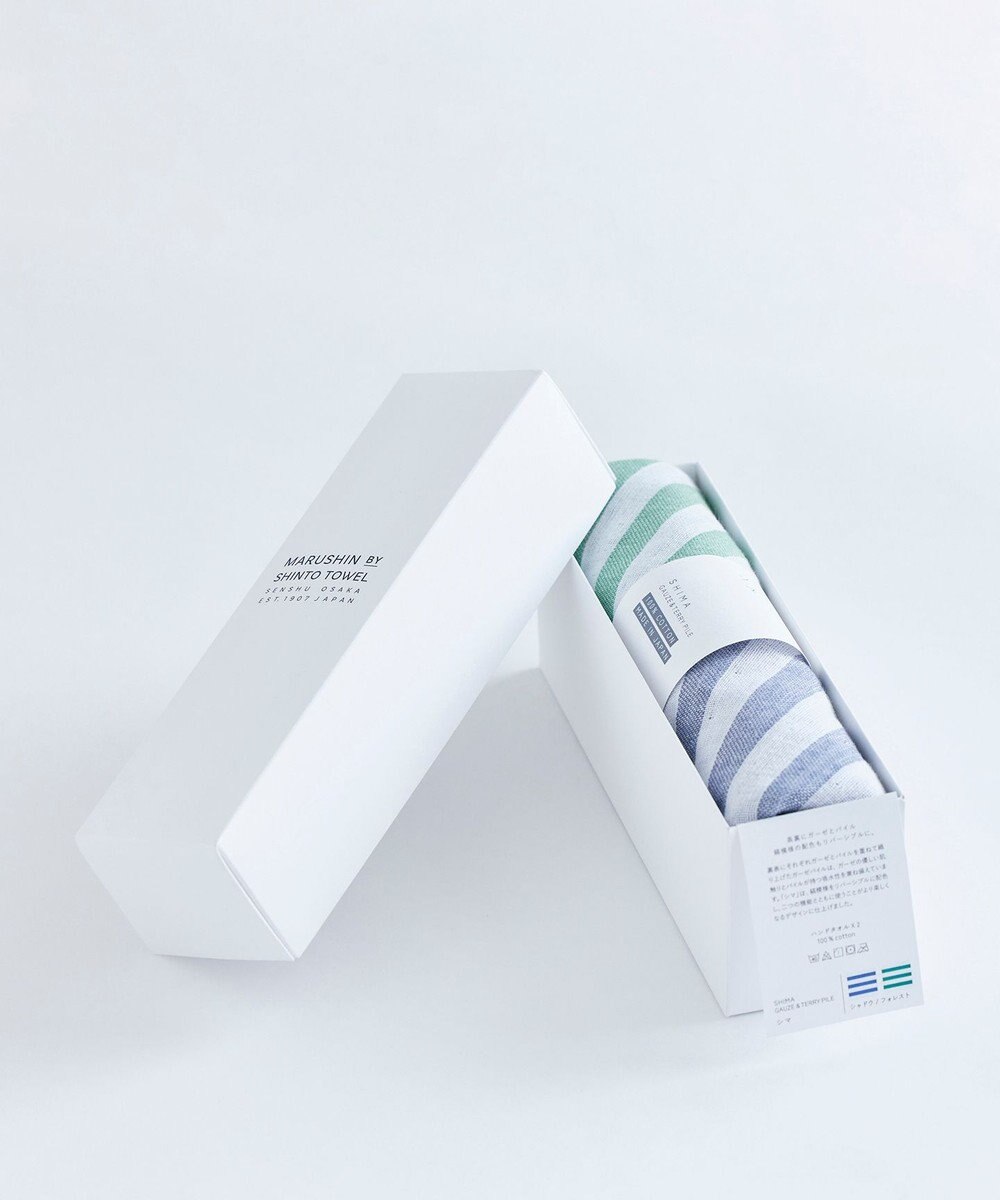 SHINTO TOWEL シマ ハンドタオル ダブル白地 2枚セット 