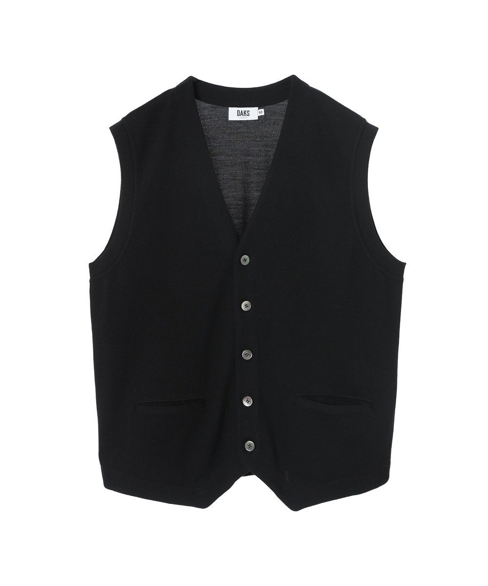 DAKS スーパーファインメリノ コンビネーションニットベスト 