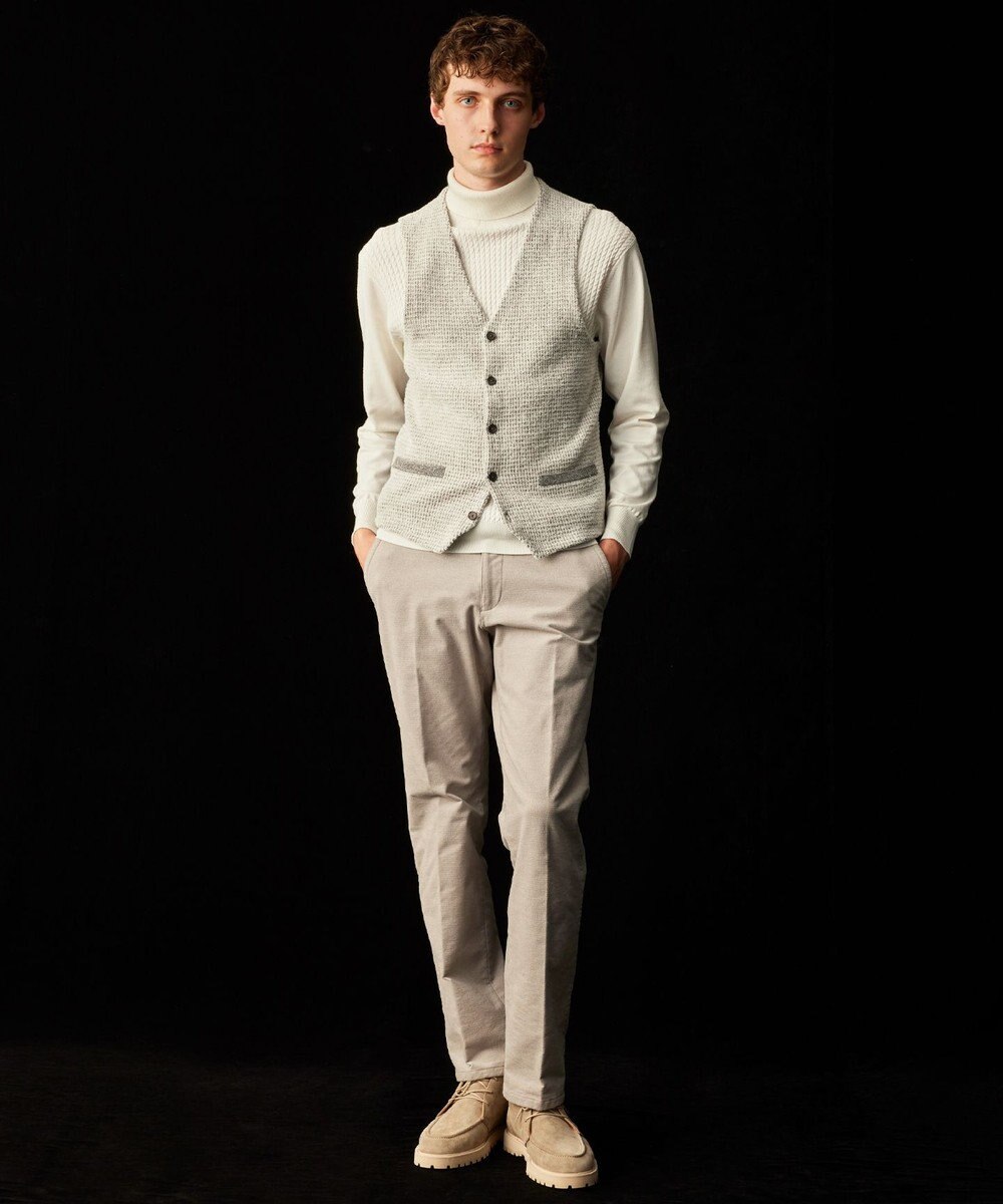 JOSEPH ABBOUD 【キングサイズ・イタリア糸使用/洗える】メリノブレンドモール ニット ベスト 