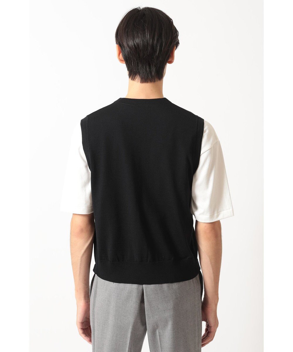 DAKS スーパーファインメリノ コンビネーションニットベスト 