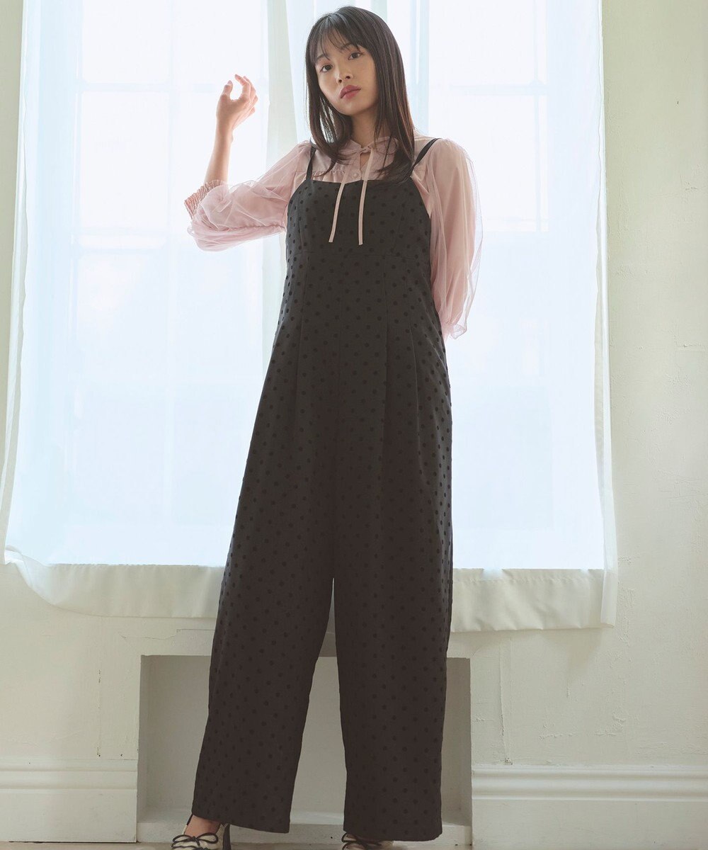 Feroux ドットフロッキー ロンパース 