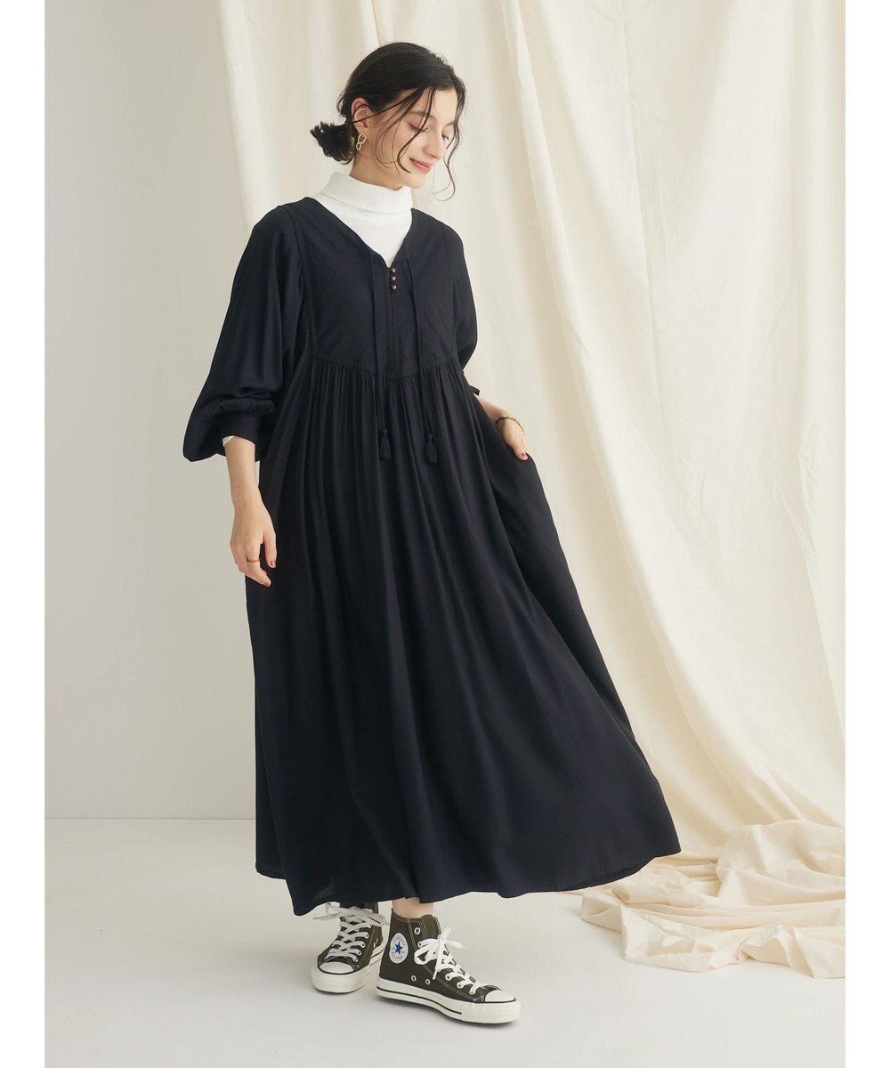 CRAFT STANDARD BOUTIQUE レーヨンキルト切り替えワンピース 