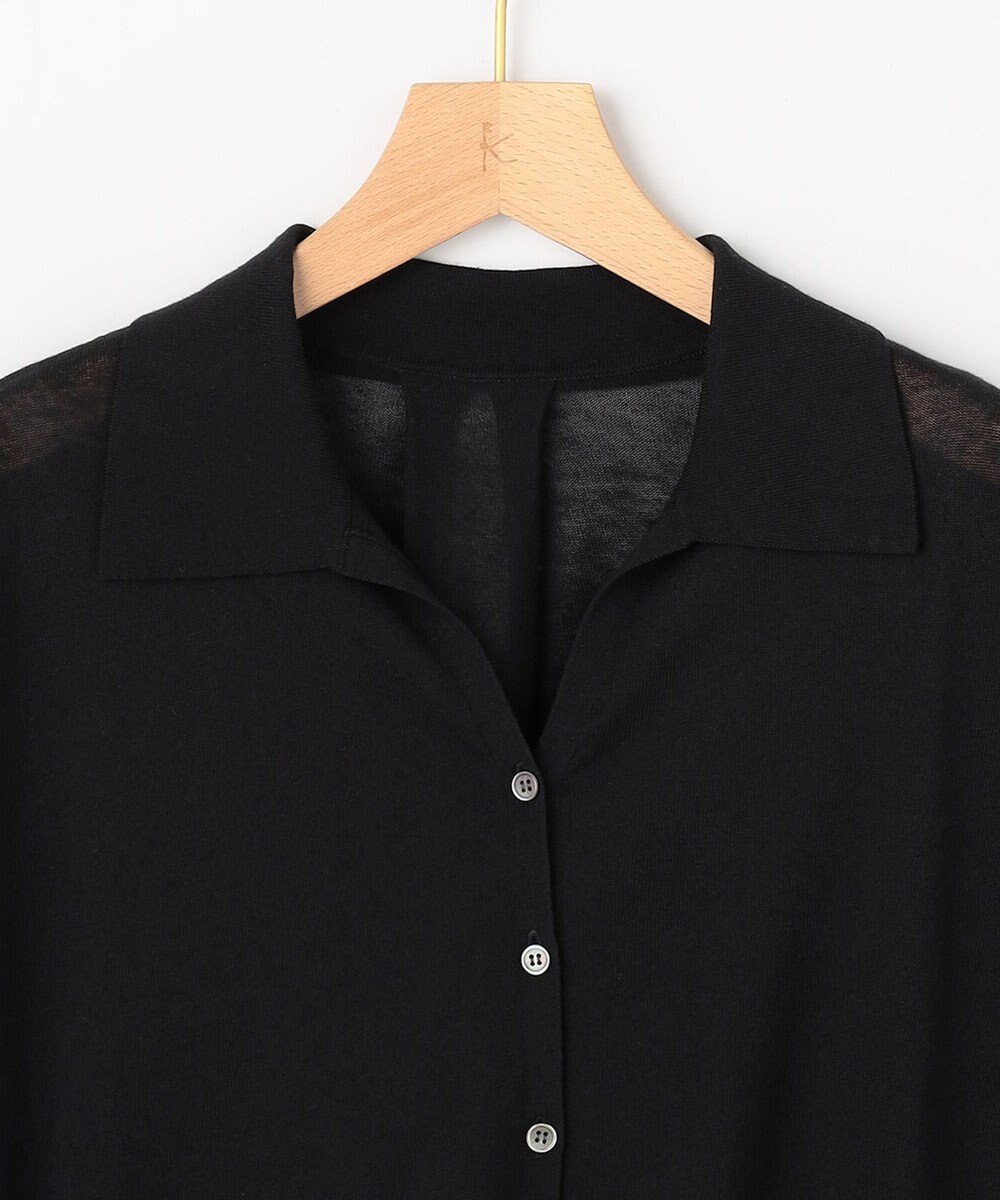 組曲 L 【先行予約・WEB限定】シアーニット 襟付き七分袖カーディガン 