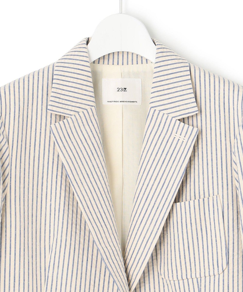 23区 S 【洗える】サッカーストライプ ジャケット 