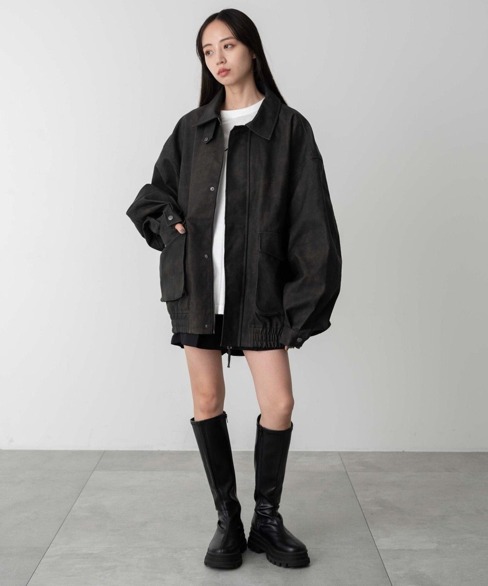 WEGO 【ユニセックス着用ITEM】エコレザー2WAYフライトジャケット 