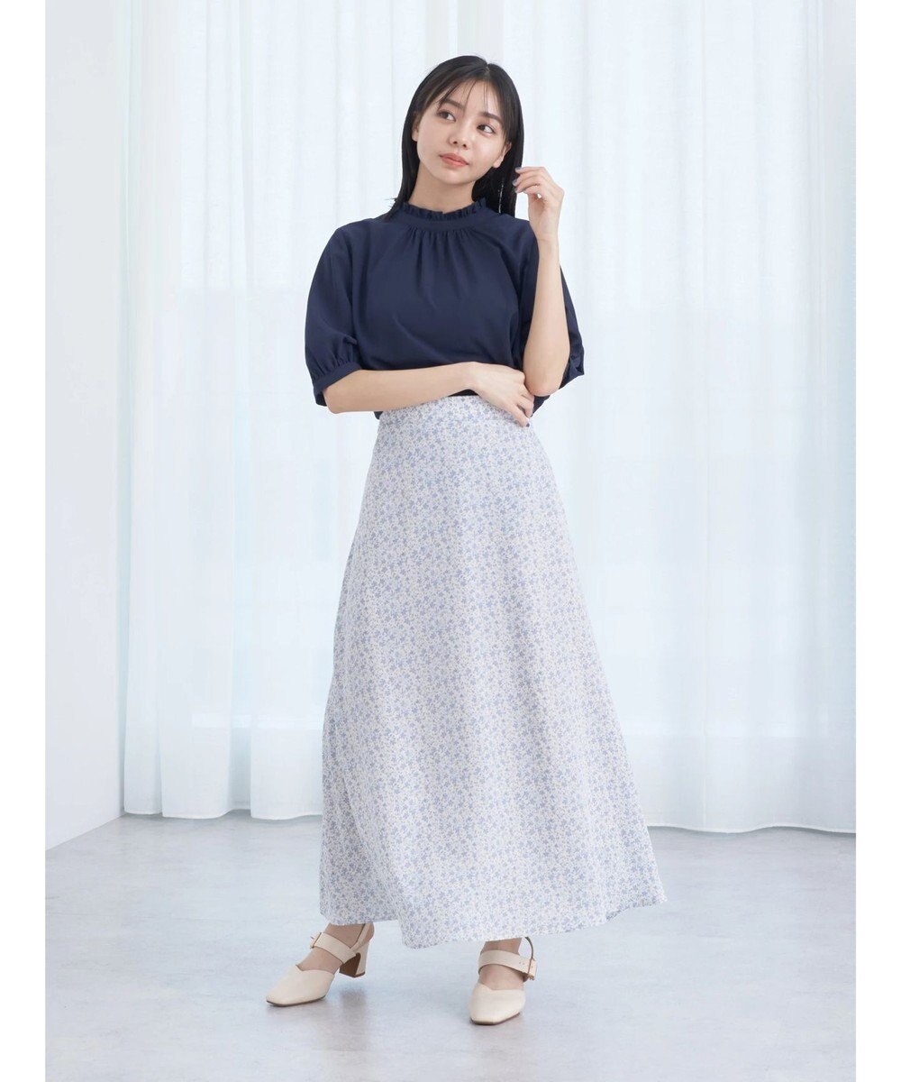 earth music&ecology ２ｗａｙスタンドフリル半袖ブラウス 