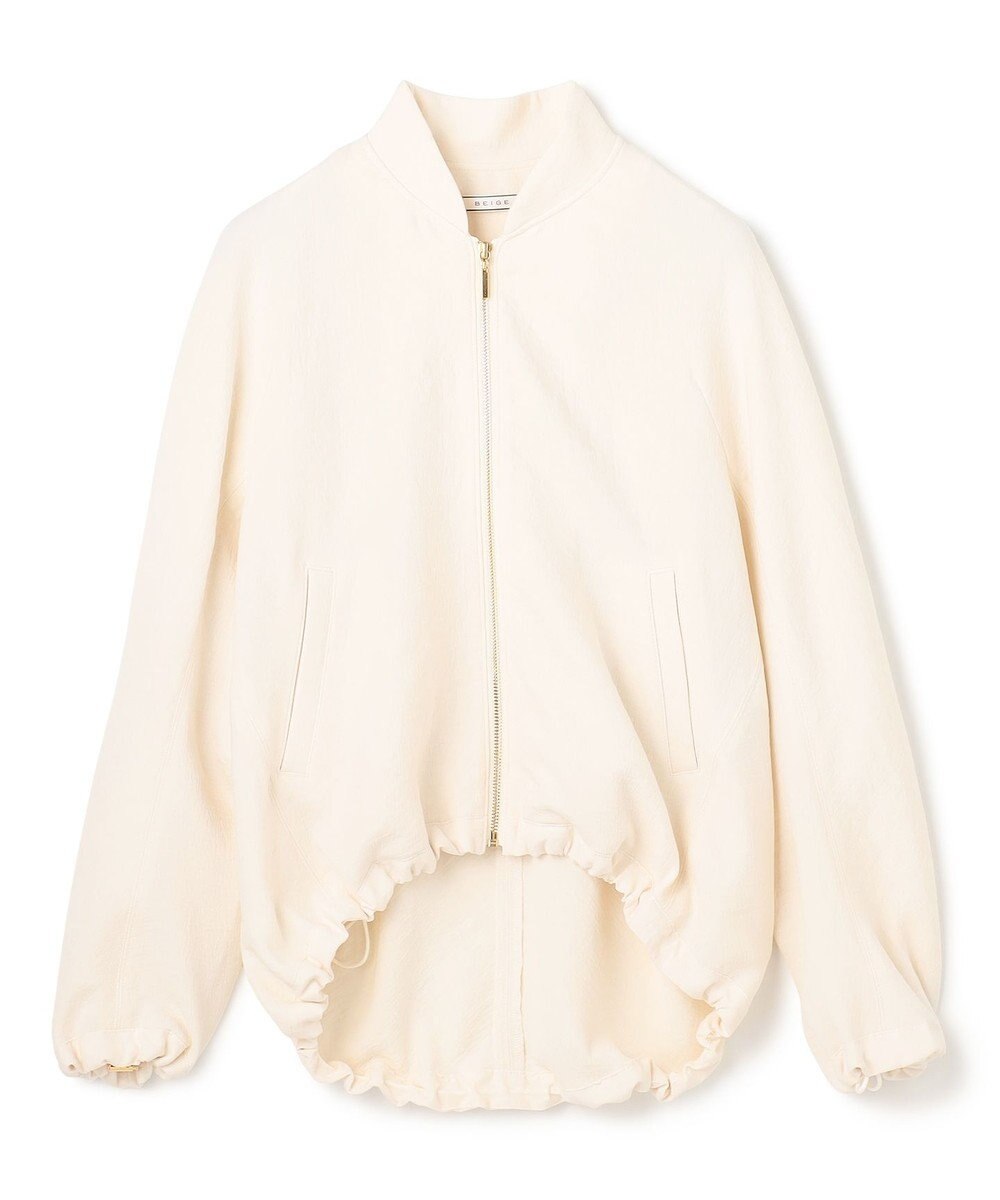 BEIGE， 【洗える】POMONA / ゴールドジップライトブルゾン 