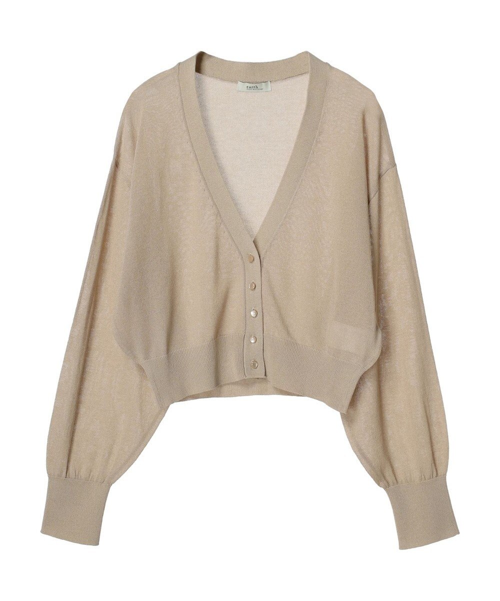 earth music&ecology シアーラメＶネックカーディガン 