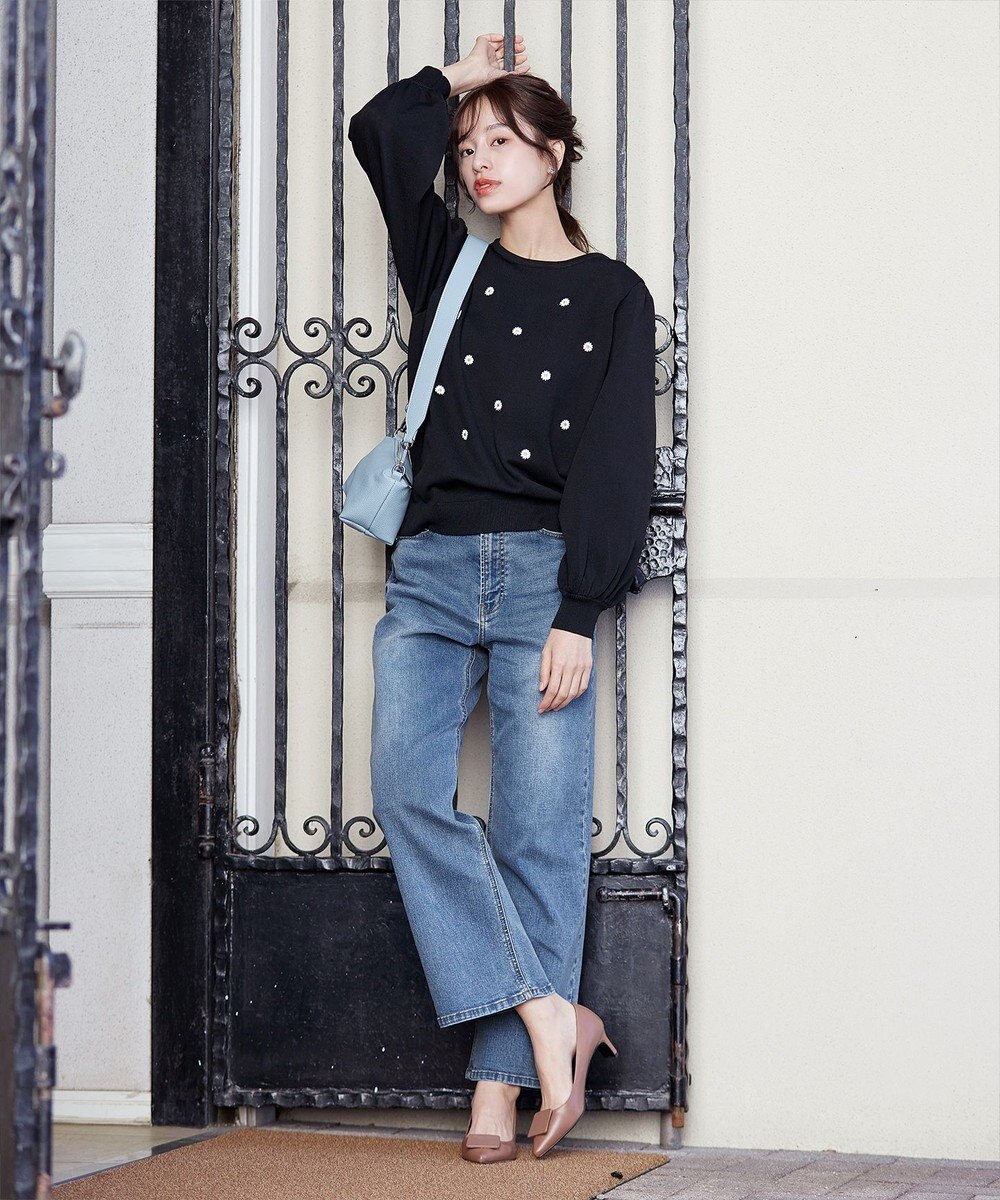 Tiaclasse 【安田美沙子さん/小倉優子さん着用】【洗える】ストレッチワイドデニム 