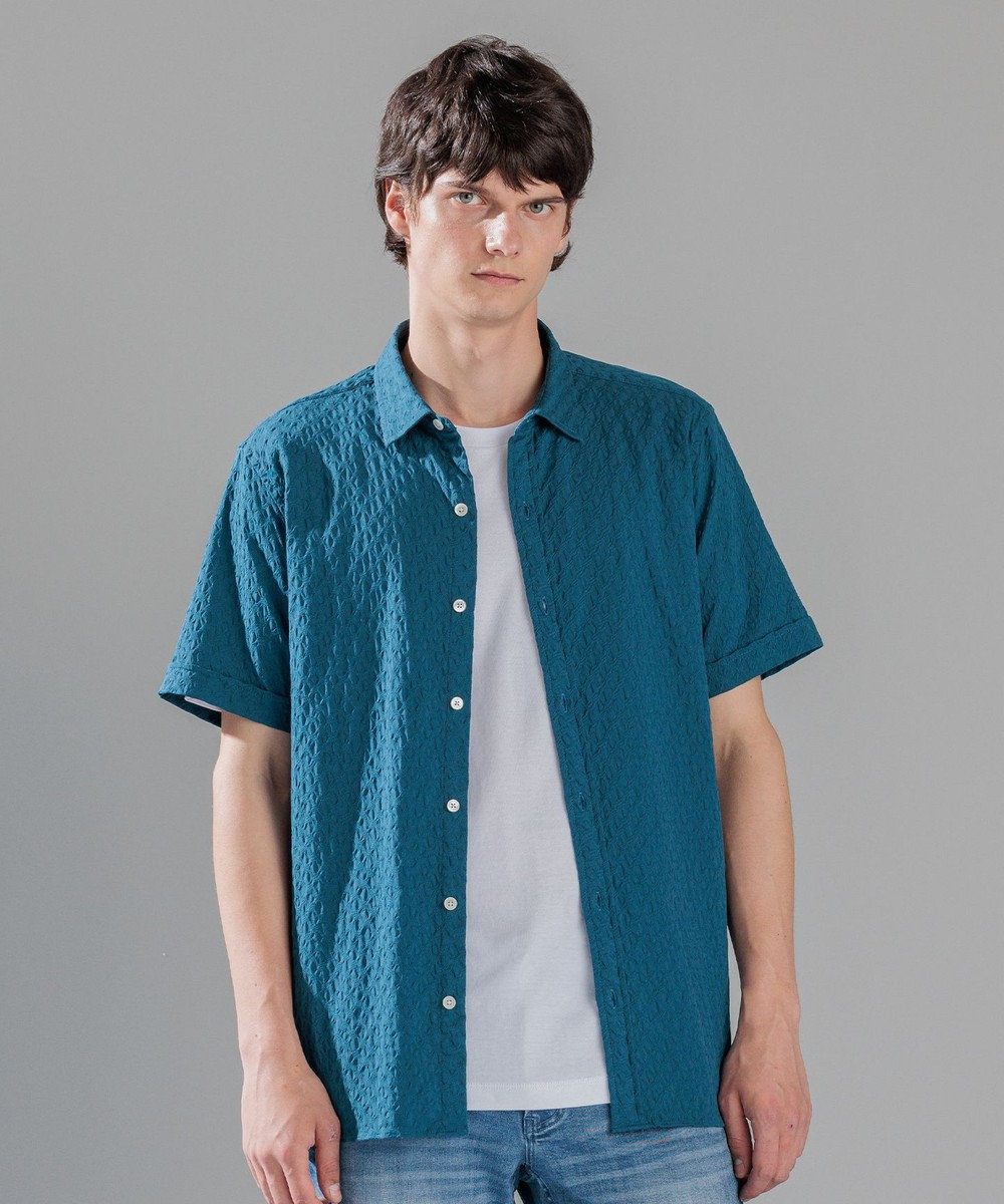 JOSEPH HOMME パターンジャガードストレッチ  /  レギュラーカラー半袖シャツ 