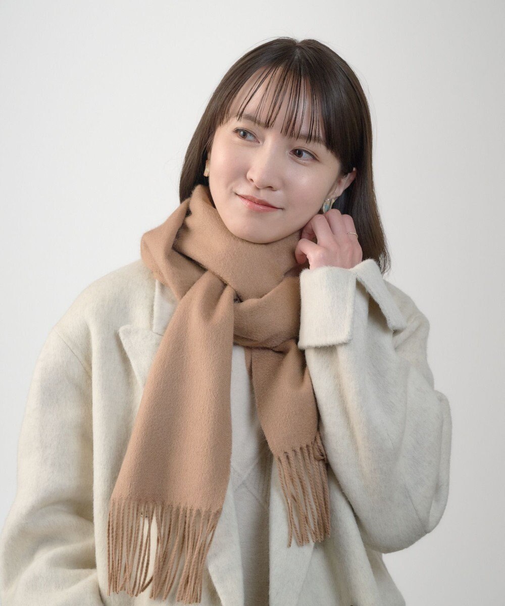 MOONBAT プラスムーンバット (+moonbat) カシミヤ100％無地マフラー 洗える 190㎝×30㎝ 