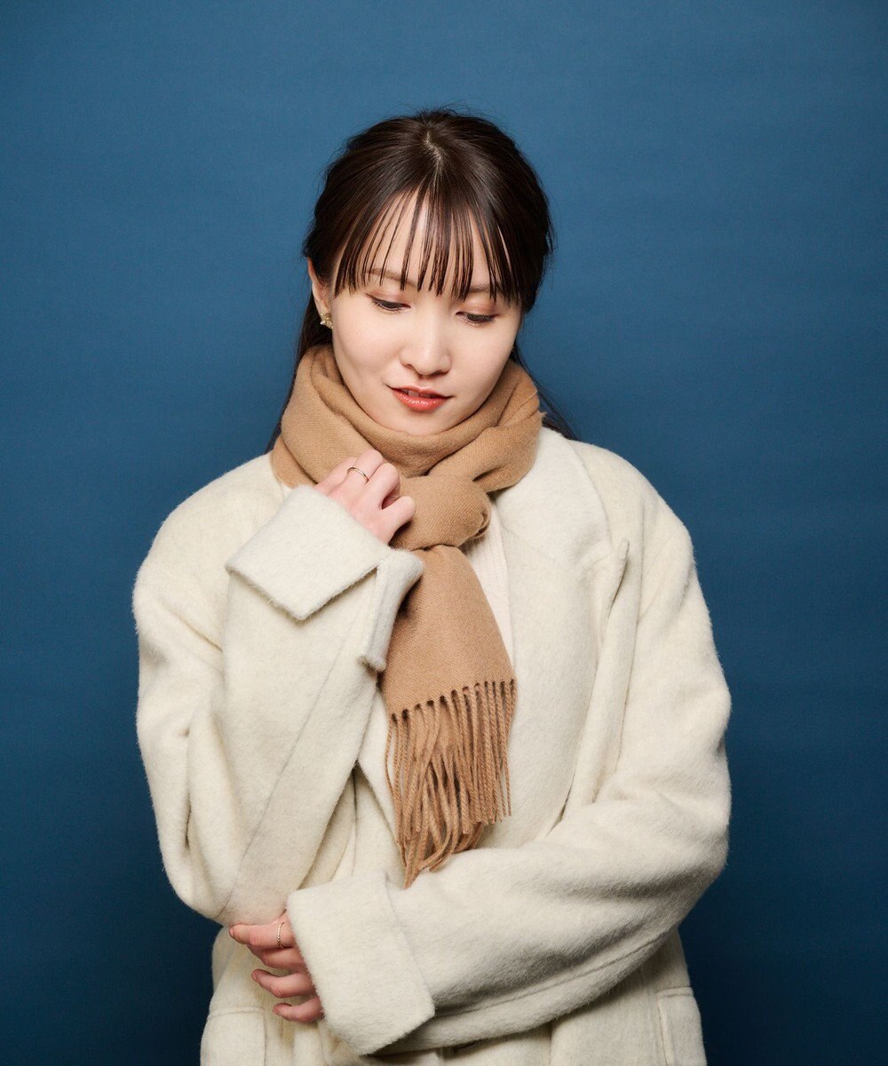 MOONBAT プラスムーンバット (+moonbat) カシミヤ100％無地マフラー 洗える 190㎝×30㎝ 