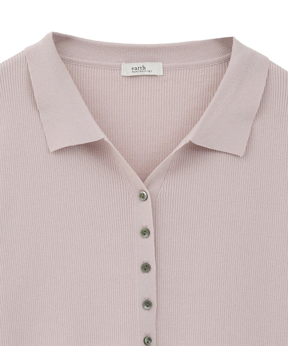 earth music&ecology 【接触冷感】襟付きニットカーディガン 