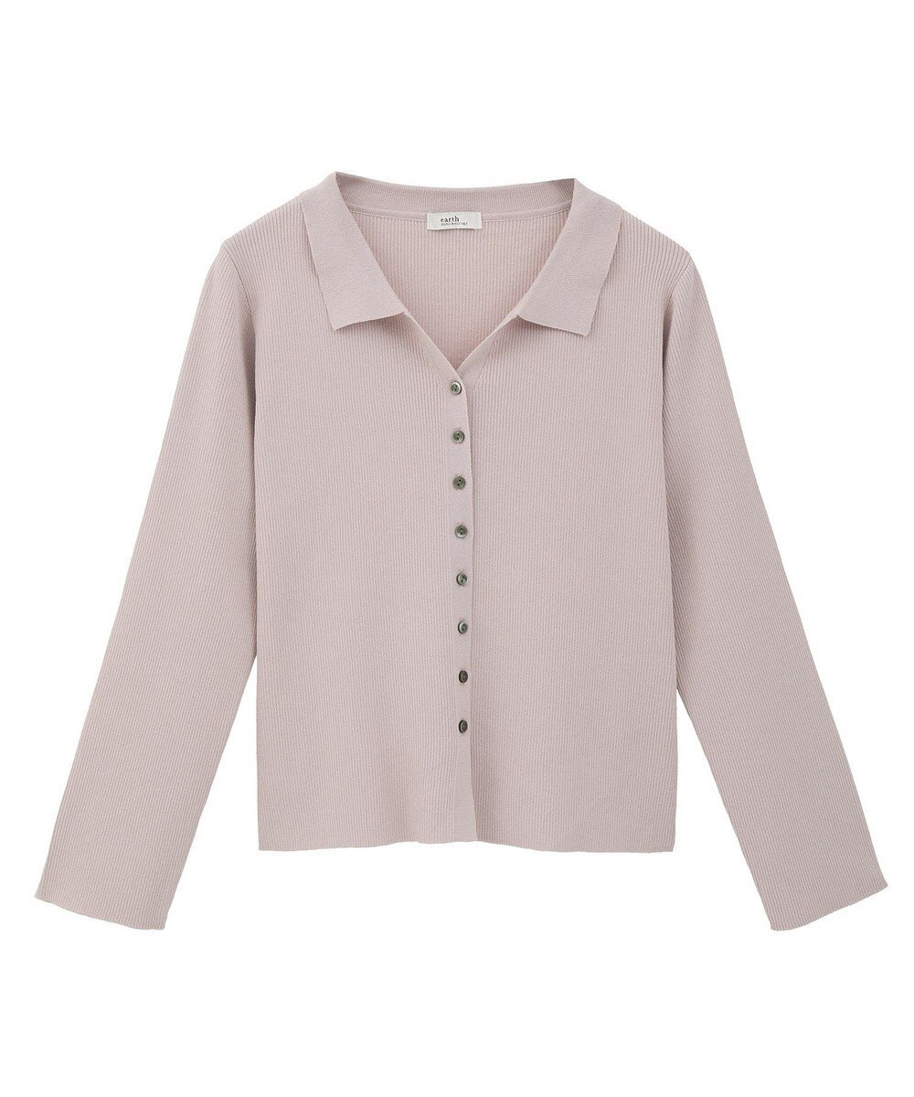 earth music&ecology 【接触冷感】襟付きニットカーディガン 