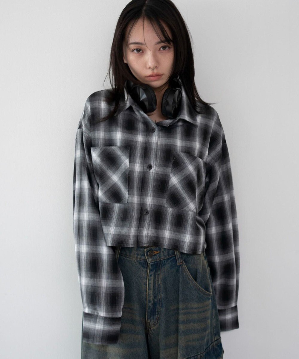 WEGO ショートチェックシャツ 