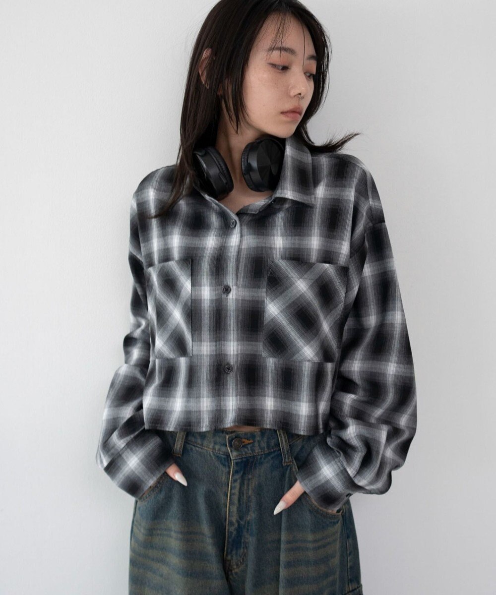 WEGO ショートチェックシャツ 