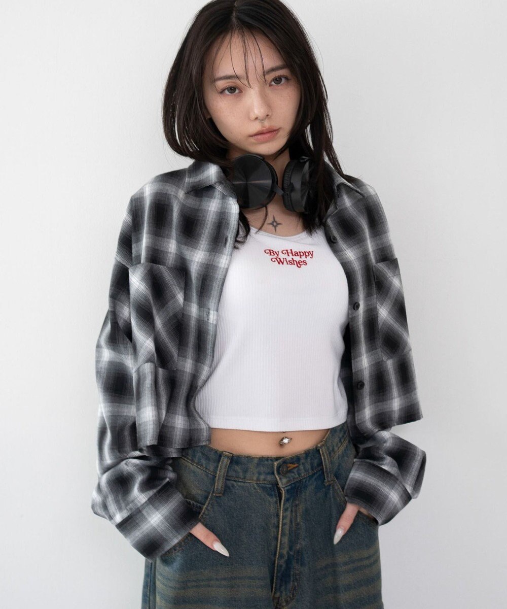 WEGO ショートチェックシャツ 