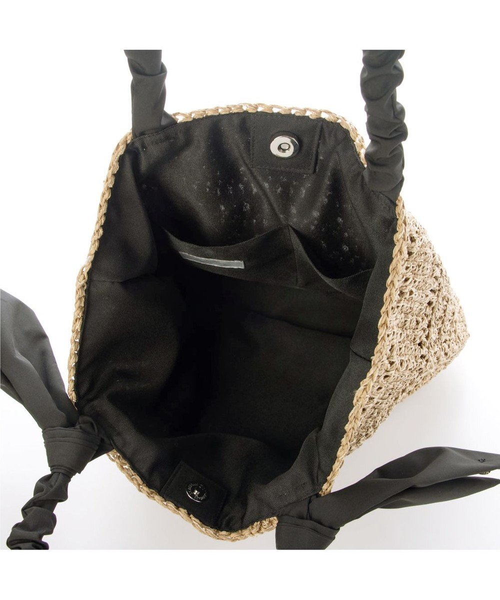 UNBILLION カシュカシュ cachecache / 下がりリボン柄編みトート カゴバッグ 