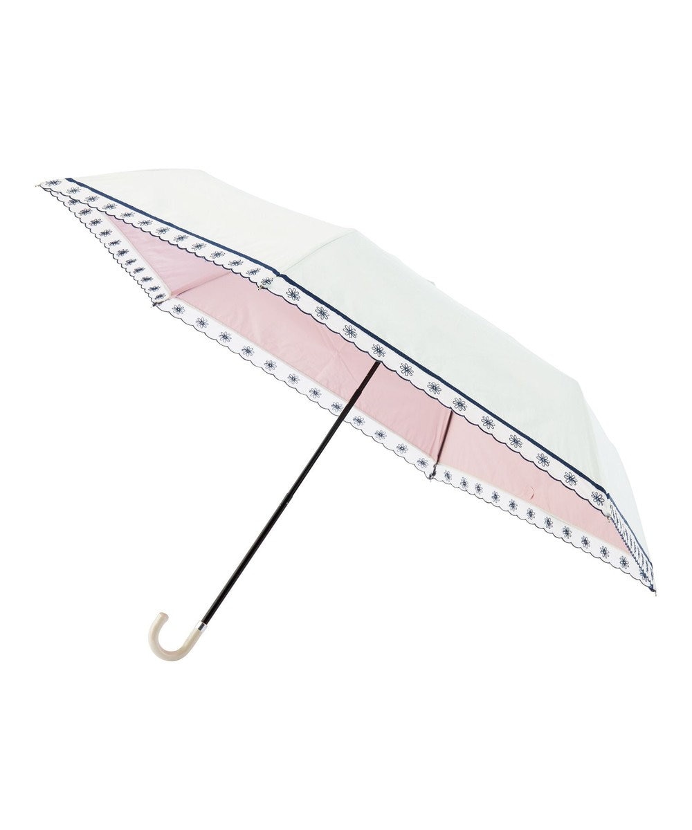 MOONBAT estaa 晴雨兼用 折りたたみ傘 オーガンジーマーガレット 日傘 遮光 遮熱 UV ホワイト