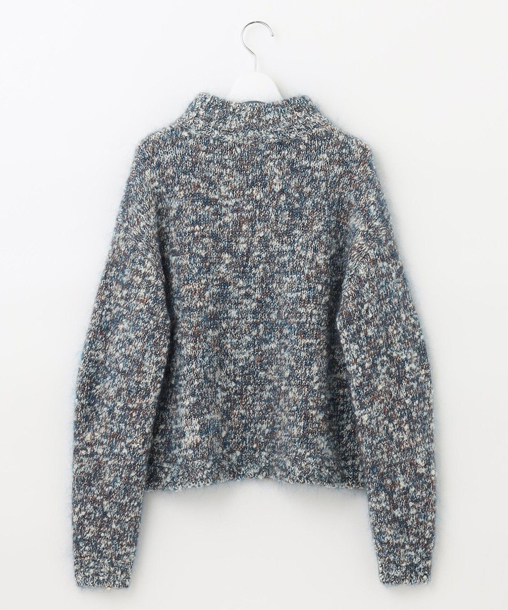 自由区 カラーミックスツイード クロップドニット 