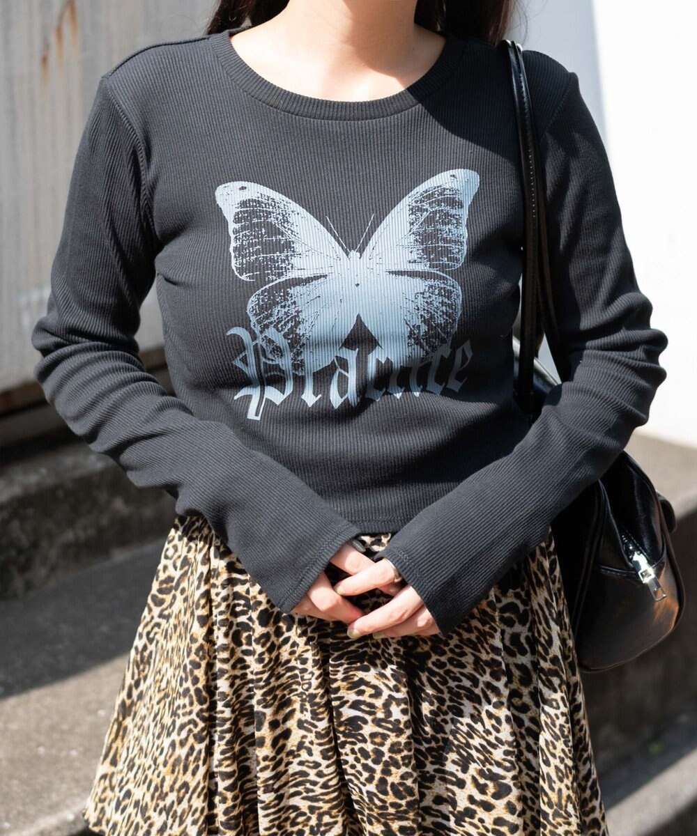 WEGO バタフライプリントロンT 