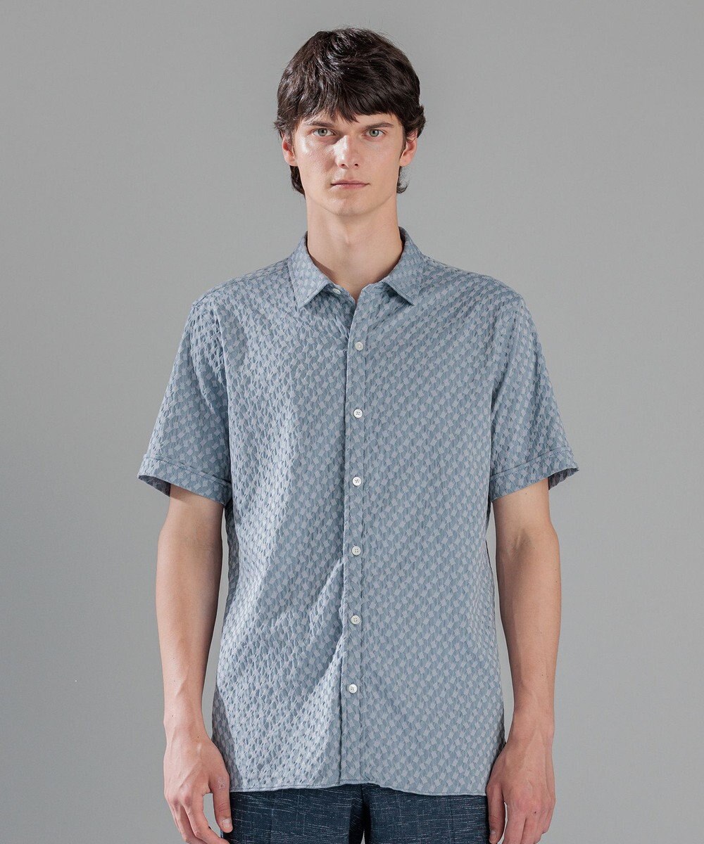 JOSEPH HOMME パターンジャガードストレッチ  /  レギュラーカラー半袖シャツ 