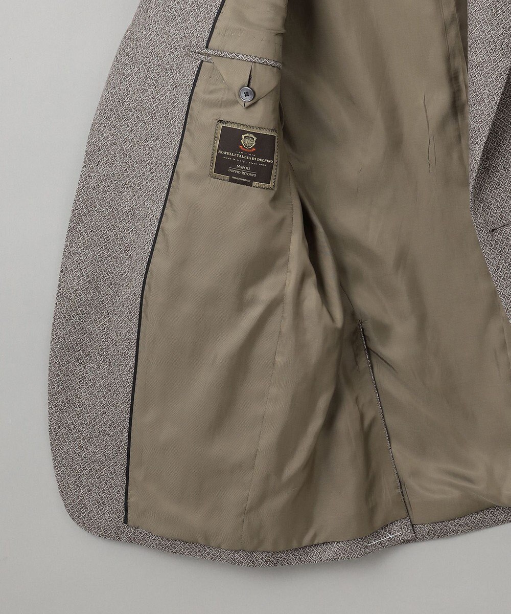 GOTAIRIKU 【DELFINO】ナポリジオメトリックツイード ジャケット_ブラウン 