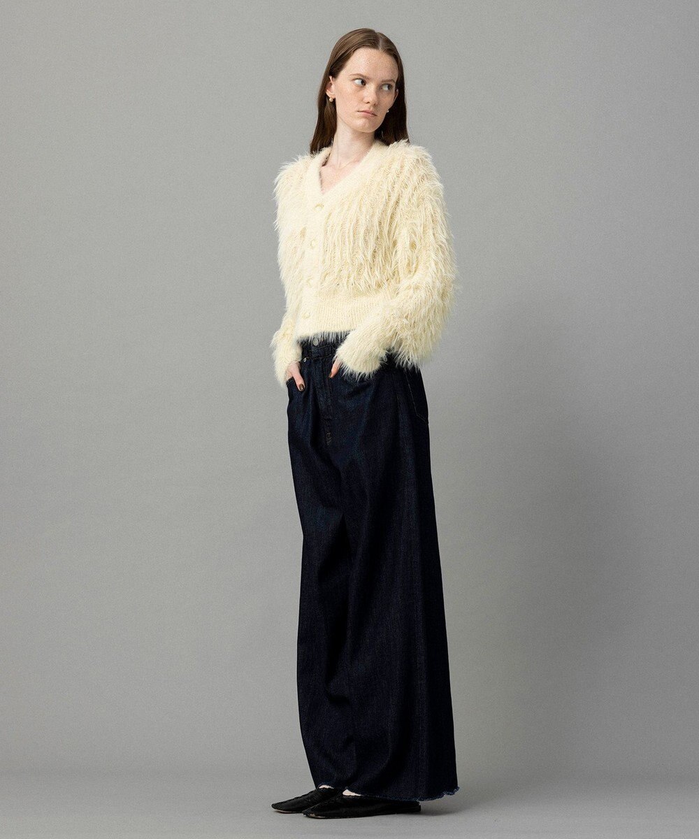 NAVE 【ReNAVE・洗える/軽量】ライトデニム ウエストギャザーパンツ 