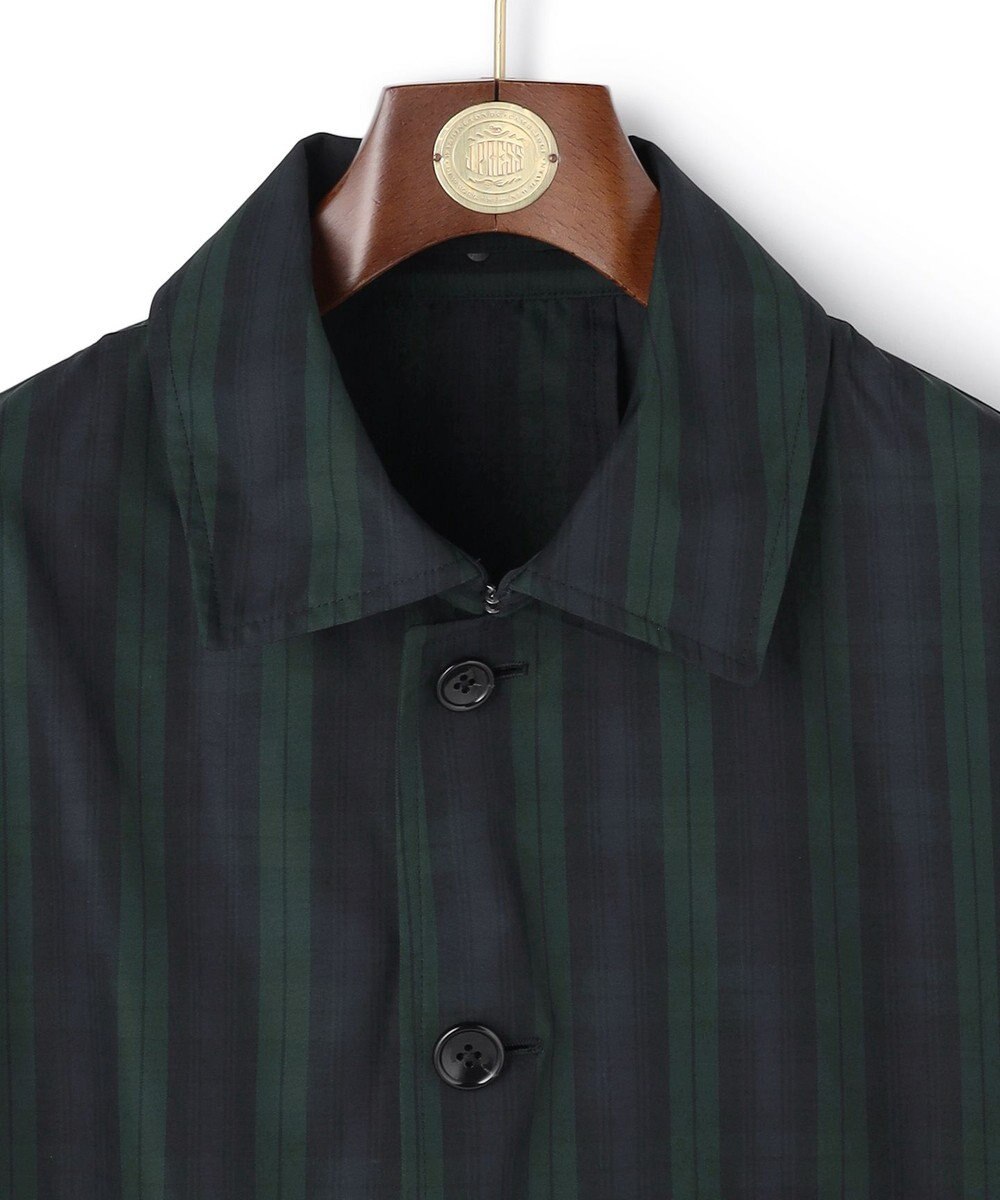 J.PRESS MEN 【オンオフ兼用 / ストレッチ / 撥水 / 洗える】トリコット3レイヤーバルマカンショートコート / フードデタッチャブル 